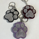 European and american popular bear paw cat claw keychain butterfly cat dog korean velvet rhinestone cartoon animal bag pendant