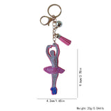 Ballerina keychain - korean velvet hotfix rhinestone - elegant artistic style bag charm