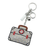 Diamond-studded first aid kit keychain - stylish & creative nurse's day gift, cross-border hot seller with tassel charm