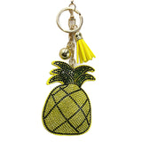 Diamond-studded pineapple keychain - trendy bag charm with tassel, creative metal accessory, cross-border hot seller