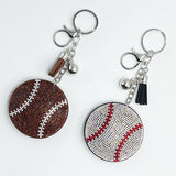 New arrival hot diamond baseball keychain diamond-encrusted tassel pendant fashion sports style bag accessories