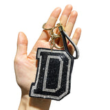Letter bag hanging korean velvet inlaid diamond ultra-light shiny english letter keychain school bag accessories car pendant wholesale