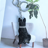 Pet korean velvet hotfix rhinestone puppy keychain - new cute pet dog bag charm - cat & dog pet owner gift