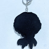 Afro girl leather diamond keychain korean velvet hot diamond stylishretrotrendy avatar box packaging decoration