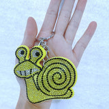 Korean velvet snail keychain - slow living themed accessories - healing bag charm & portable keepsake