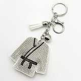 Diamond-studded suit keychain - european & american style tassel metal charm - bag accessory - cross-border hot seller