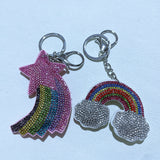 Colorful five-pointed star keychain korean velvet candy color hot diamond casual rainbow luggage accessories