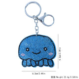 Childlike fun jellyfish keychain marine life korean velvet hot diamond bag hanging beach series bag accessories