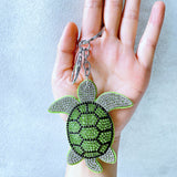 Turtle hotfix rhinestone keychain, korean velvet rhinestone pet charm, durable lightweight backpack accessory, pet gift
