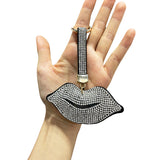 Sexy red lip diamond-studded keychain bag charm - exquisite korean velvet diamond keychain - ultra-lightweight keychain gift