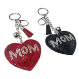 Diamond-studded heart keychain - mother's day gift with tassel, metal charm, fashion bag accessory - cross-border hot seller