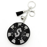 Diamond-studded letter s keychain - european & american style tassel metal charm - bag accessory - cross-border hot seller