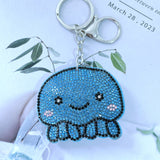 Childlike fun jellyfish keychain marine life korean velvet hot diamond bag hanging beach series bag accessories