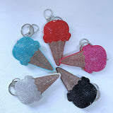 Ice cream keychain korean velvet cone hot diamond luggage accessories summer cool style bag chain pendant