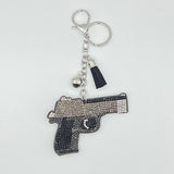 Diamond-studded gun keychain with fashionable tassel metal pendant - creative bag accessory, cross-border hot seller