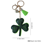Cross-border hot-selling clover lucky flower women's bag pendant fashion korean velvet hot diamond two-color diamond keychain