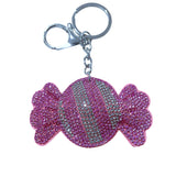Korean velvet hotfix rhinestone candy keychain - lightweight, sparkling charm accessory - bag charm, car ornament wholesale