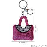 Cross-border new arrival hot diamond bag keychain car key chain backpack pendant korean velvet hot diamond luggage accessories