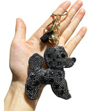 Puppy bag hanging cross-border hot selling korean velvet hot diamond keychain tassel diamond-encrusted women's long-eared dog bag accessories