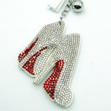 Diamond-studded high heel keychain - european & american style tassel metal charm - bag accessory - cross-border hot seller