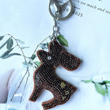 Cross-border christmas diamond-encrusted non-woven keychain pendant cartoon cute elk women's bag pendant exquisite gift