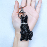 Pet korean velvet hotfix rhinestone puppy keychain - new cute pet dog bag charm - cat & dog pet owner gift
