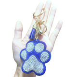 Cute cartoon bear paw keychain korean velvet hotfix rhinestone japanese and korean fashion bag charm car key wallet accessory