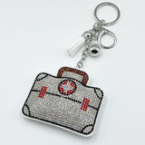 Diamond-studded first aid kit keychain - stylish & creative nurse's day gift, cross-border hot seller with tassel charm
