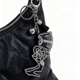 Cross-border hot-selling full diamond high heels, clothes, bags, keychains, women's fashion rhinestone tassel bag pendant, european and american style