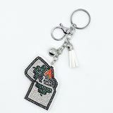 Rhinestone lighter keychain tassel charm - women's bag & car accessories - diamond embellished