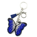 New arrival diamond-encrusted butterfly keychain fashion tassel bag pendant cross-border hot-selling creative accessories