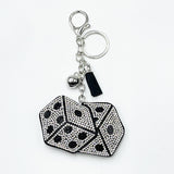Cross-border diamond-encrusted dice keychain small fragrant tassel pendant bag accessories fashion girl gift