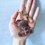 Korean velvet diamond-encrusted santa claus bag accessories hot diamond lift-up key chain women's bag hanging holiday gifts wholesale