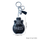 Korean velvet perfume bottle eyeglass keychain - vintage artistic series bag charm - exquisite fashion bag accessory