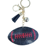 Korean velvet rhinestone football keychain - sports-themed bag charm, car keyring accessory, men's gift
