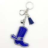 New arrival diamond-encrusted western cowboy boots keychain fashion tassel metal pendant cross-border hot-selling creative accessories