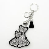 Diamond-studded cat keychain - european & american style tassel metal charm - bag accessory - cross-border hot seller