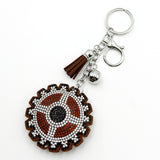 Diamond-studded gear keychain - european & american style tassel metal charm - bag accessory - cross-border hot seller