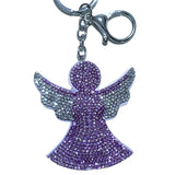 Angel wing keychain - korean velvet hotfix rhinestone charm - girly princess pant chain accessory - ultra-lightweight & durable