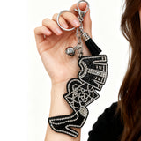Cross-border hot-selling full diamond high heels, clothes, bags, keychains, women's fashion rhinestone tassel bag pendant, european and american style