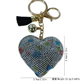 Creative diamond-studded heart keychain charm - fashionable peach heart bag accessory - small gift diamond crystal keyring