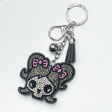 Diamond skull girl keychain cartoon tassel pendant cute bag car accessories new arrival hot diamond pendant