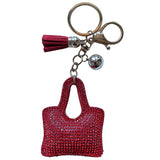 Fashion bag keychain bag accessories korean velvet full diamond keychain mobile phone keychain wholesale