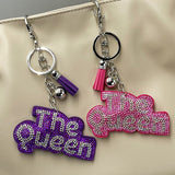 Hot diamond the queen keychain diamond-encrusted tassel bag pendant fashion girl jewelry pendant