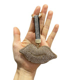 Sexy red lip diamond-studded keychain bag charm - exquisite korean velvet diamond keychain - ultra-lightweight keychain gift
