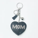 Diamond-studded heart keychain - mother's day gift with tassel, metal charm, fashion bag accessory - cross-border hot seller