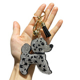 Puppy bag hanging cross-border hot selling korean velvet hot diamond keychain tassel diamond-encrusted women's long-eared dog bag accessories