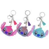 Rhinestone stitch keychain cartoon pendant cute tassel bag packaging decoration fashion girl gift