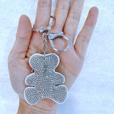 Cross-border hot-selling mini white bear keychain, ultra-light portable bag chain and trouser waist accessories, cute pet bag chain pendant