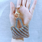 Cross-border hot selling aliexpress hot diamond hot picture heart bag keychain women's bag car key pendant